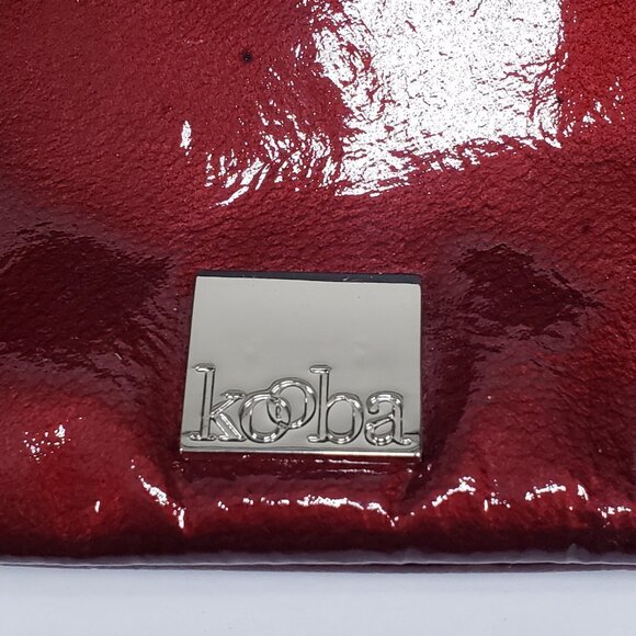 Kooba Burgundy Large Shoulder Bag Patent Leather Envelope Y2K - Picture 4 of 10